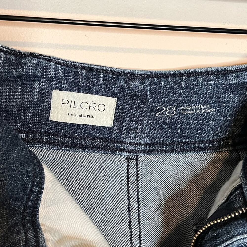 ANTHROPOLOGIE Pilcro High Waisted Wide Leg Jeans Dark Wash Size 28 - Picture 5 of 6